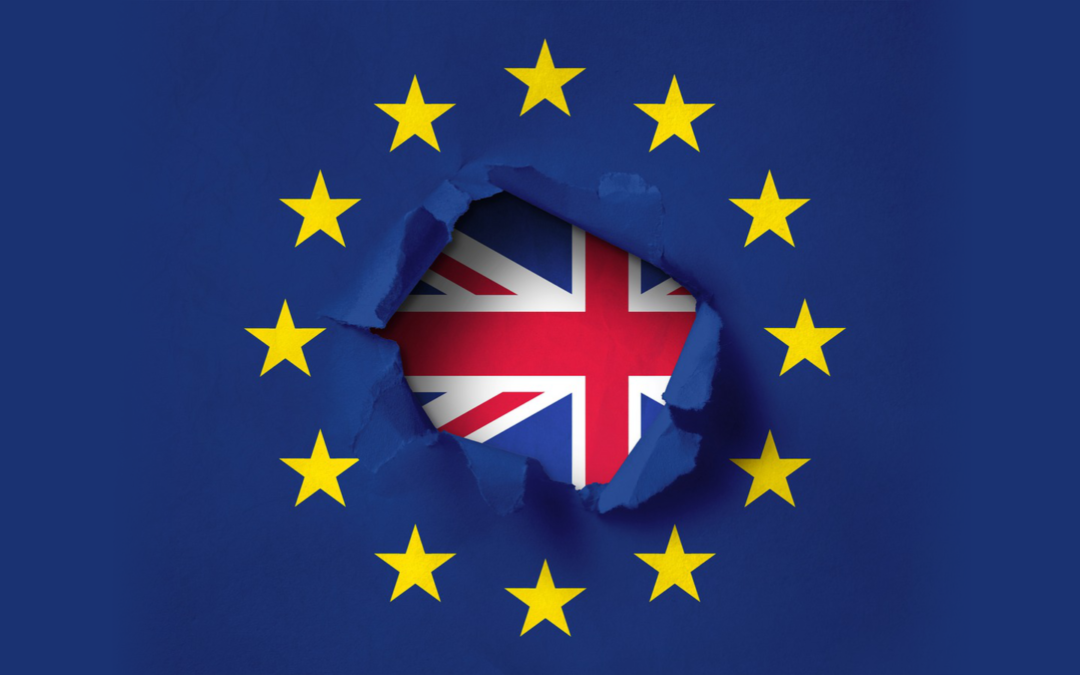 Hybrid image, UK/EU flags