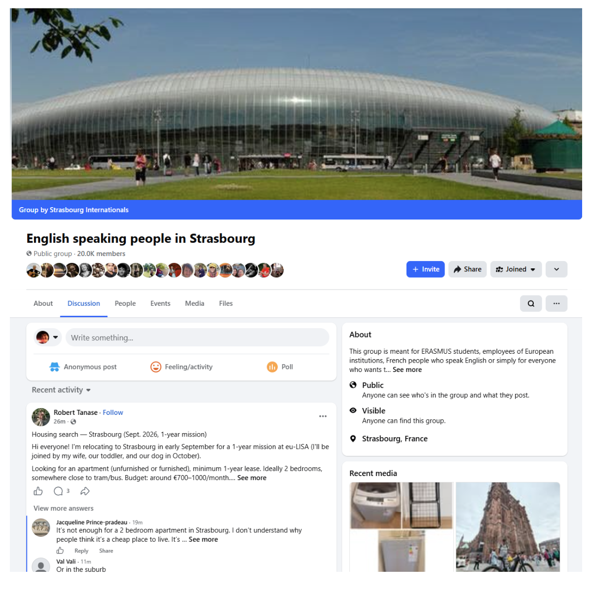 English Speaking People in Strasbourg